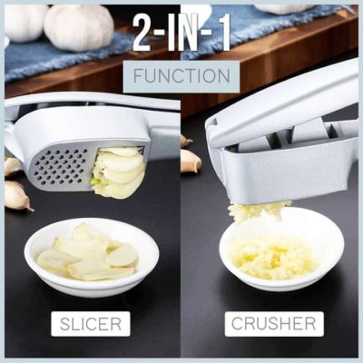 2-In-1 Manual Garlic Press-And-Crush Slicer