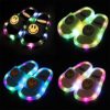 Smile LED light kids soft base slipper
