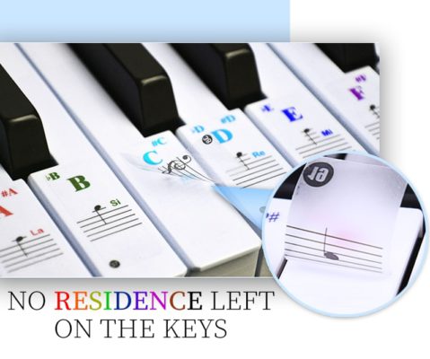 Removable Piano Key Stickers