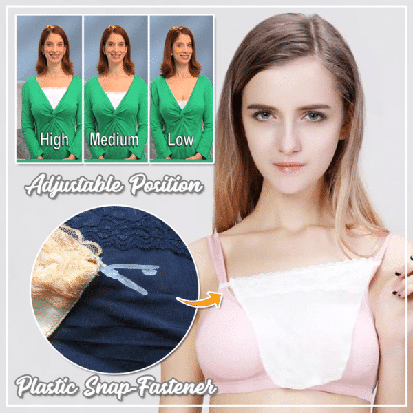 3 Pcs Cleavage Safe Snap-On Mock Camisole Lace Breathable Stretchy