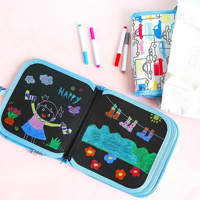 Portable Erasable Doodle Pad Drawing Pad (12 Pens Included) Molooco