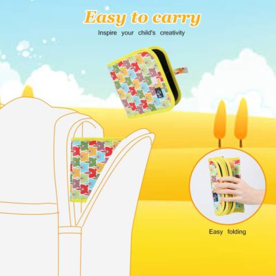 Portable Erasable Doodle Pad Drawing Pad (12 Pens Included)