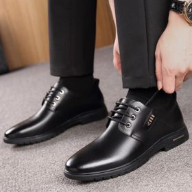 Men Microfiber Leather Non Slip Business Comfy Formal Shoes