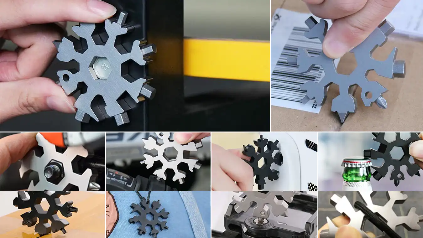18-in-1 Snowflake Multi-Tool,snowflake wrench,18 in 1 snowflake tool,snowflake tool,Snowflake Multi tool