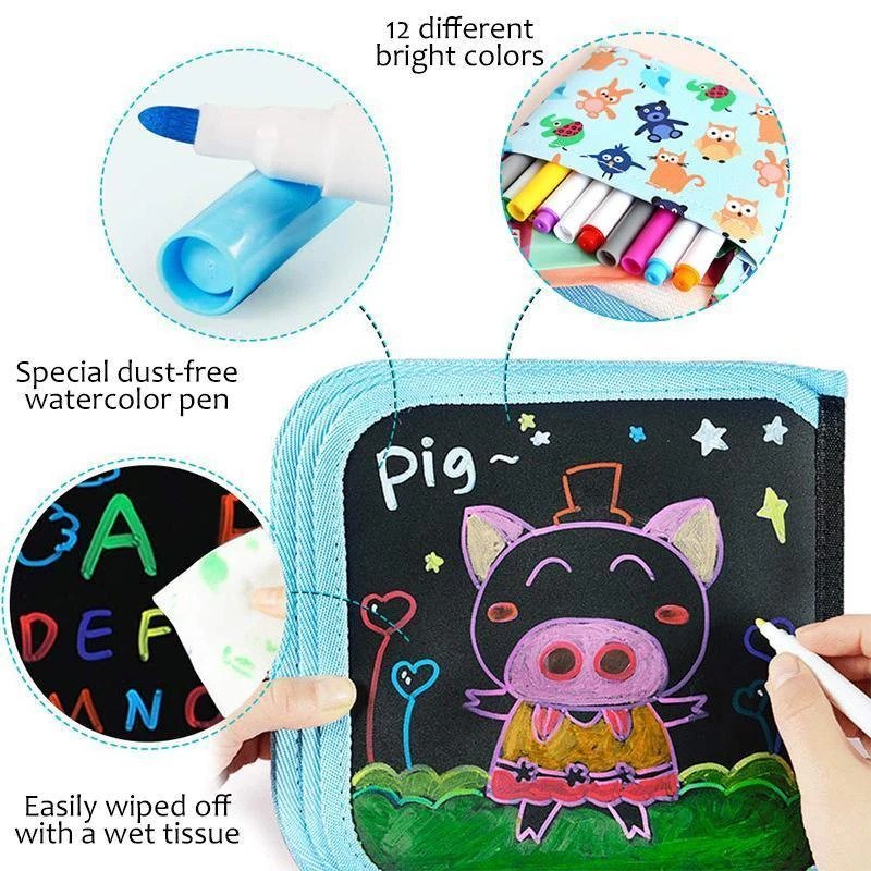 Portable Erasable Doodle Pad Drawing Pad (12 Pens Included) - Image 5