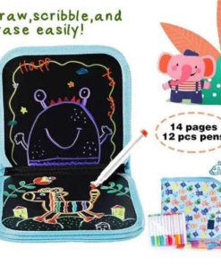 Portable Erasable Doodle Pad Drawing Pad (12 Pens Included)