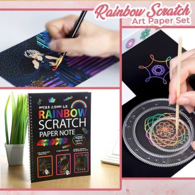 Rainbow Scratch Art Paper Set