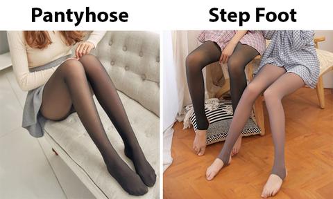 Skin Toned Translucent Warm Fleece Pantyhose