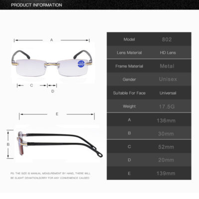 FoldFlat Sapphire Far & Near Dual-Use Reading Glasses
