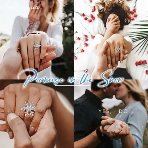 Ladreamia Rotatable Snowflake Ring