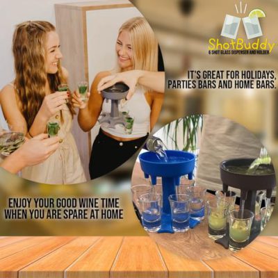 ShotBuddy 6 Shot Glass Dispenser and Holder