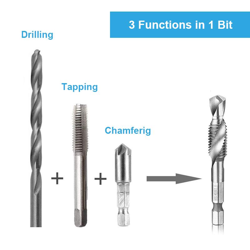 Metric Tap Drill Bits 6PCS (M3 M10) Online Low Prices Molooco Shop
