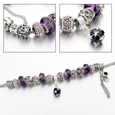 Amethyst Crystal Birthstones Bracelet,birthstone bracelets,accutron bracelet,adjustable paracord bracelet,hwlf bracelet