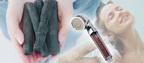 Binchotan Shower Head,its altered pH levels,pH level of water,all the Chlorine,How does the Binchotan Shower Head