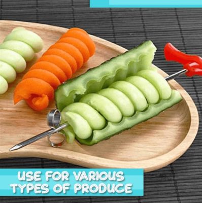 Vegetable Fruit Spiral Knife (2pcs),slicer shredder peeler julienne cutter v knife spiral slicer,spiral knife illegal,3 blade spiral knife,spiral blade knife for sale