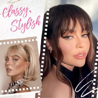 3D Clip-In Bangs Hair Extensions,clip in fringe bangs,air bangs,blonde clip in bangs,clip in fringe