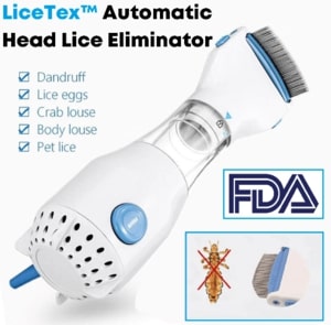 LiceTex Automatic Head Lice Eliminator,Licetex Reviews,lice vacuum comb,lice vacuum,licetec v comb