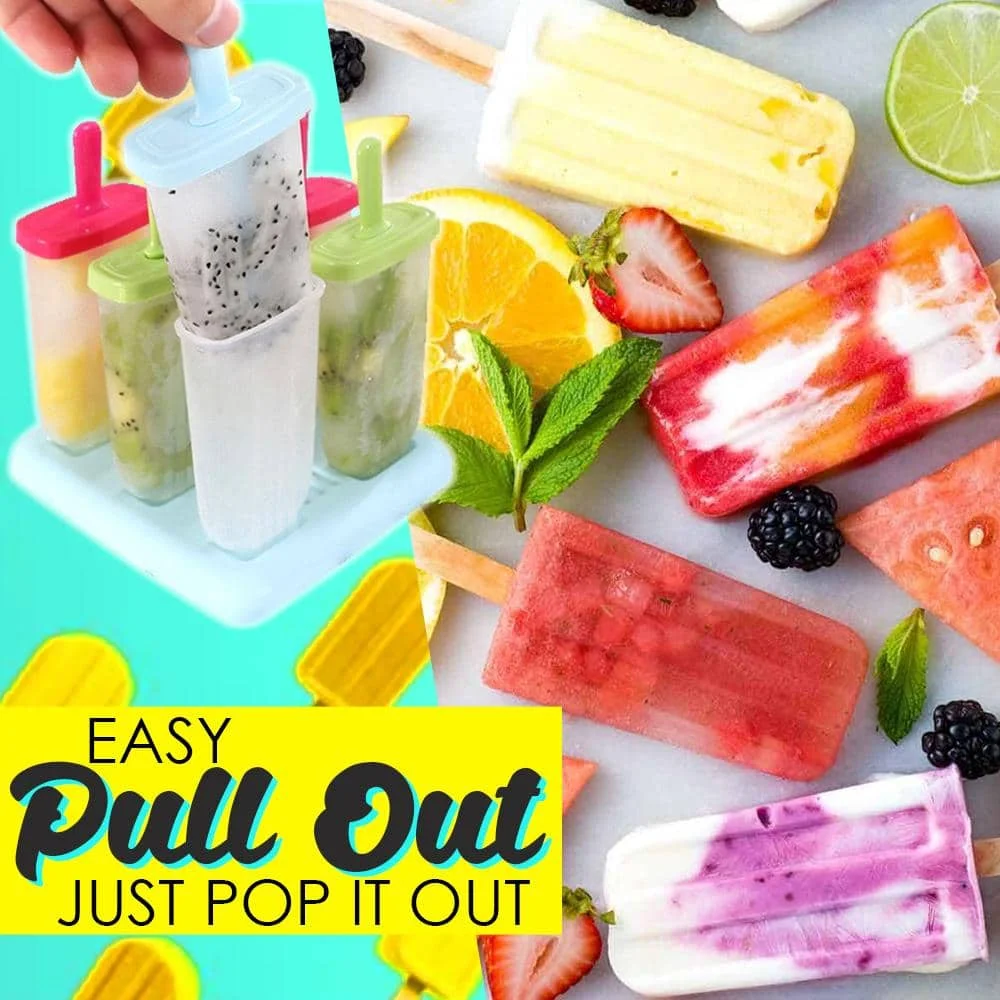 Silicone Ice Popsicles Maker (Set of 6),popsicle maker,ice popsicle molds,popsicle molds,ice pop molds