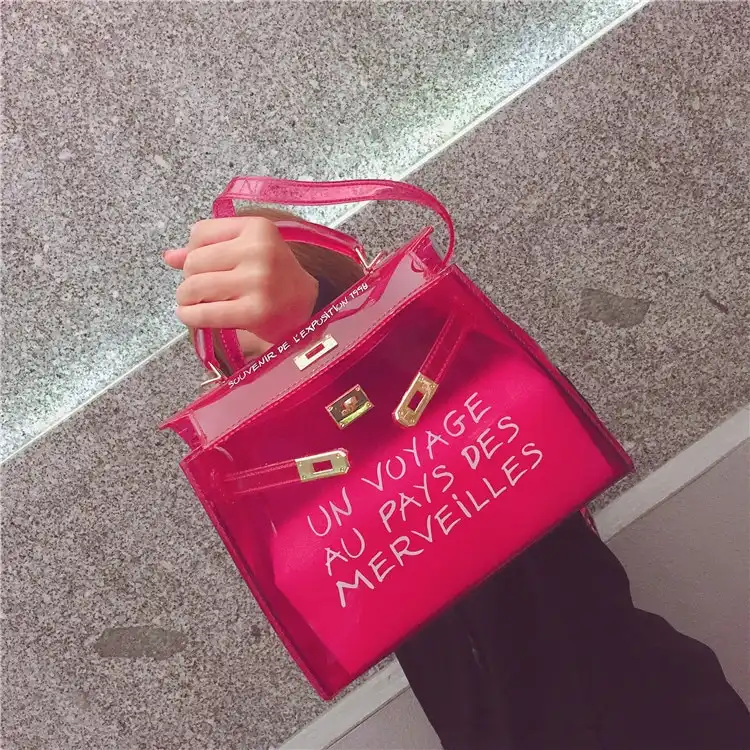 Women Jelly Purse Solid Color Handbags - Image 6