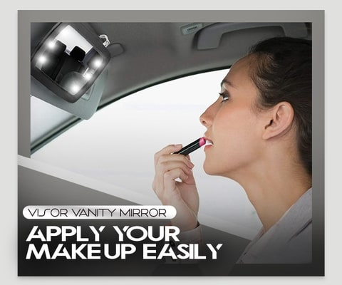 Car Visor LED Makeup Mirror,visor mirror,adjustable LED light,mirror LED,LED light