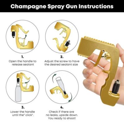 Party Hype Champagne Launcher,Champagne Spray Gun,adjustable snap stopper