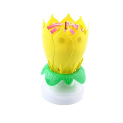 Musical Lotus Rotating Flower Candle,Musical Flower Candle,birthday cakes,Flower Candle,Lotus Candles