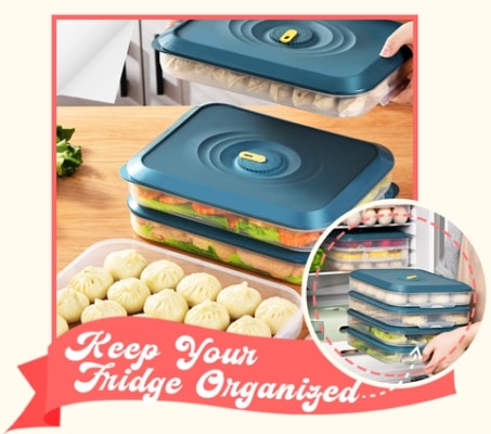 Multi Layers Stacking Fresh Keeping Dumpling Box,storage,stacking dumpling box,dumplings,refrigerator