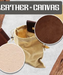 Leather Waxed Canvas Pouch,Canvas Pouch,Leather Canvas Pouch,Leather Pouch