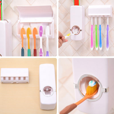 Toothpaste Dispenser,Hands-Free Toothpaste Dispenser,Hands-Free,Toothpaste,Brush Holder Set