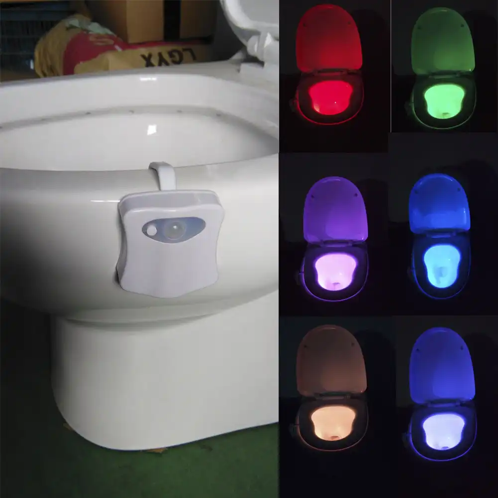 8-Colors Motion Sensor LED Toilet Night Light - Image 5