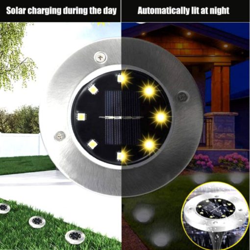LED tárcsafény, napenergiával működő LED tárcsalámpa, tárcsafény, vízálló napelem, LED lemez