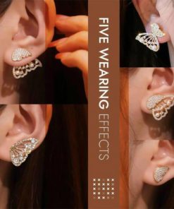 Butterfly Earrings,Pearls And Diamonds,Butterfly Earrings With Pearls And Diamonds