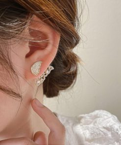 Butterfly Earrings,Pearls And Diamonds,Butterfly Earrings With Pearls And Diamonds