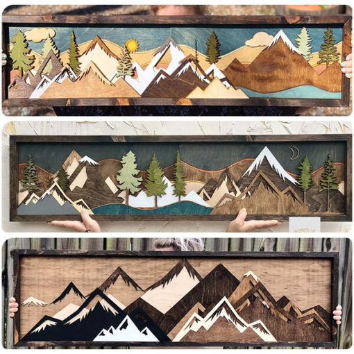 Wood Mountain Wall Art, Wood Mountain, Wall Art, Mountain Wall