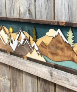 Wood Mountain Wall Art,Wood Mountain,Wall Art,Mountain Wall