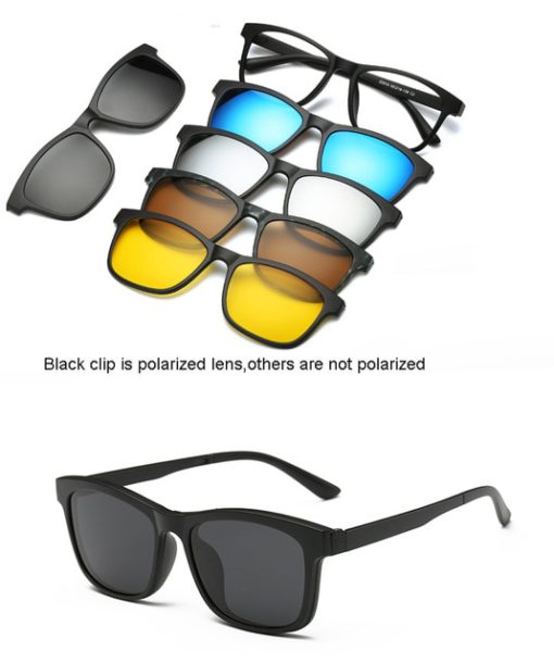 Магнитни слънчеви очила, 5 обектива, Магнетични лещи, Слънчеви очила