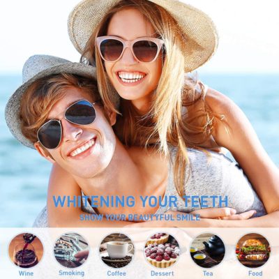 The teeth whitening strip is designed to fit the engineered shape of the upper and lower rows of teeth!