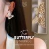 Butterfly Earrings,Pearls And Diamonds,Butterfly Earrings With Pearls And Diamonds