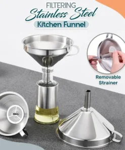 Filtering Stainless Steel Kitchen Funnel