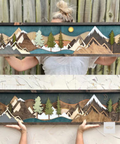 Wood Mountain Wall Art,Wood Mountain,Wall Art,Mountain Wall