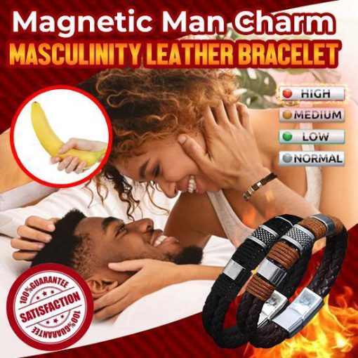 Magnetic Man Charm Masculinity Кожена гривна, Кожена гривна, Magnetic Man Charm Masculinity, Masculinity Кожена гривна, Magnetic Man Charm
