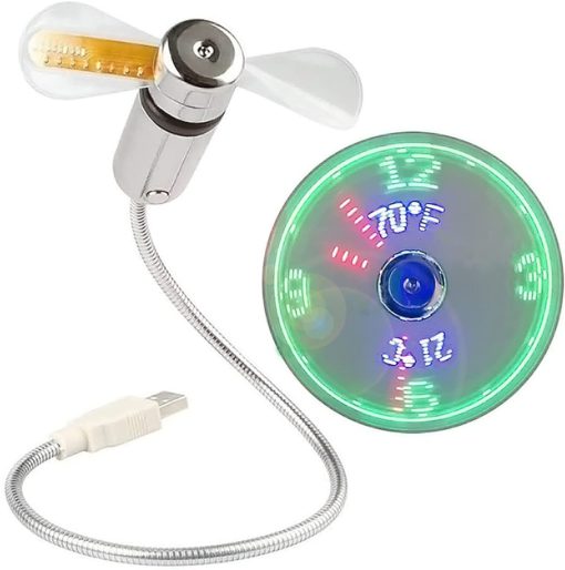 USB LED pulksteņa ventilators, LED pulksteņa ventilators, pulksteņa ventilators, LED pulkstenis, USB LED pulkstenis
