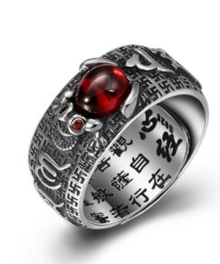 Feng Shui Pixiu,Pixiu Ring,Silver Ruby,Ruby Lucky,Feng Shui