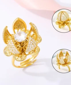 Flower Cocktail Ring,Cocktail Ring,Flower Cocktail,Blooming Flower