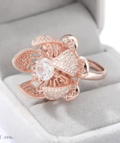 Flower Cocktail Ring,Cocktail Ring,Flower Cocktail,Blooming Flower