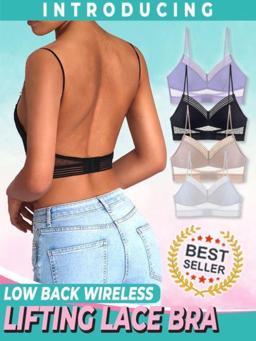 Low Back Wireless Lifting Lace Bra, Wireless Lifting Lace Bra, Lifting Lace Bra, Lace Bra, Low Back