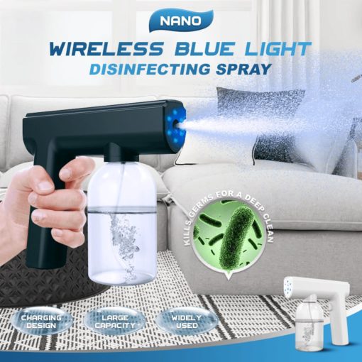 Nano безжичен спрей за дезинфекция на синя светлина, дезинфекционен спрей, дезинфекционен спрей за синя светлина, Nano безжичен