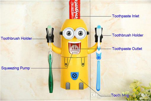 Диспенсър за паста за зъби Minion, дозатор за паста за зъби, паста за зъби Minion