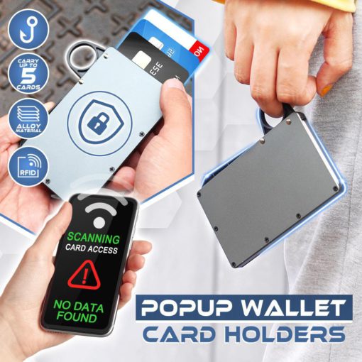 RFID-Proof PopUp държачи за карти за портфейли, държачи за карти за портфейл, държачи за карти, RFID-Proof PopUp, карта за портфейл