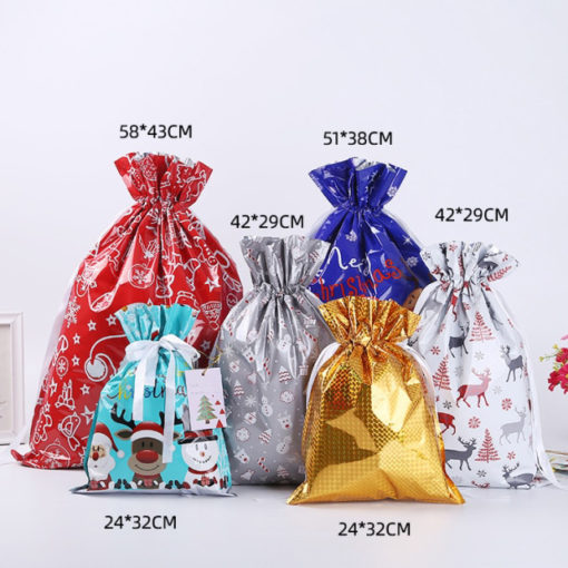 Коледни подаръчни чанти с връзки, подаръчни торби с връзки, пакет с подаръчни чанти, подаръчни чанти, пакети с чанти